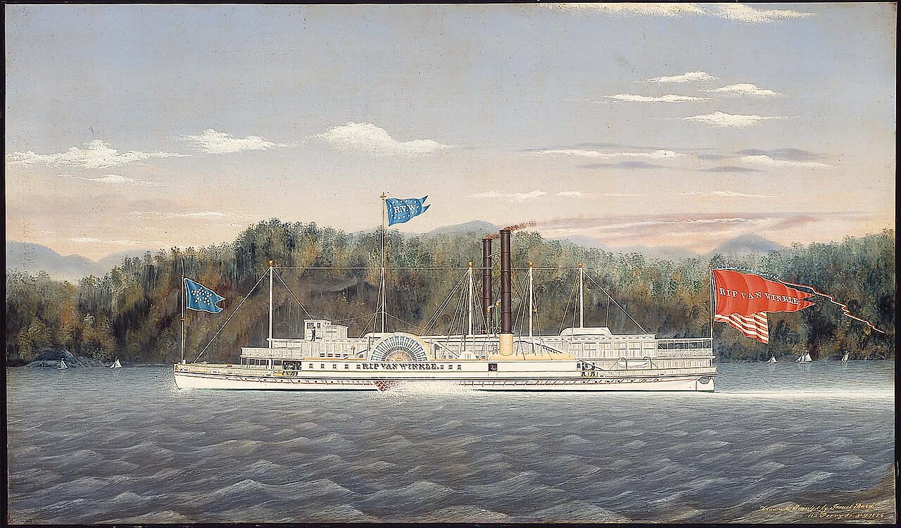 The Hudson River Steamboat "Rip van Winkle" by James Bard