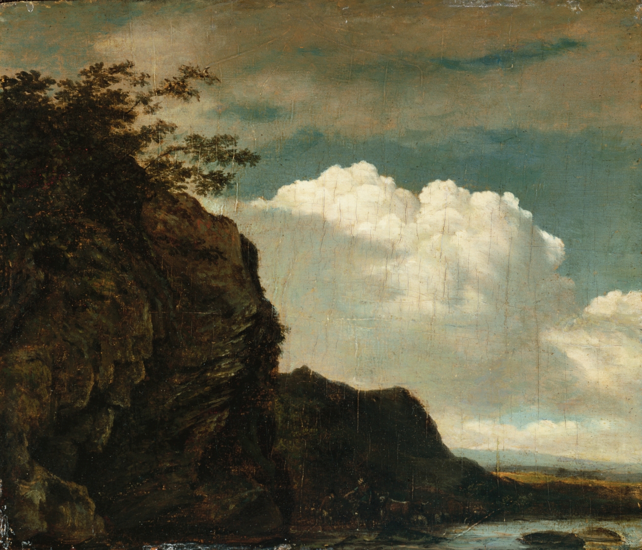 Shepherds Fording Cattle and Sheep through a Stream by Jan Asselijn
