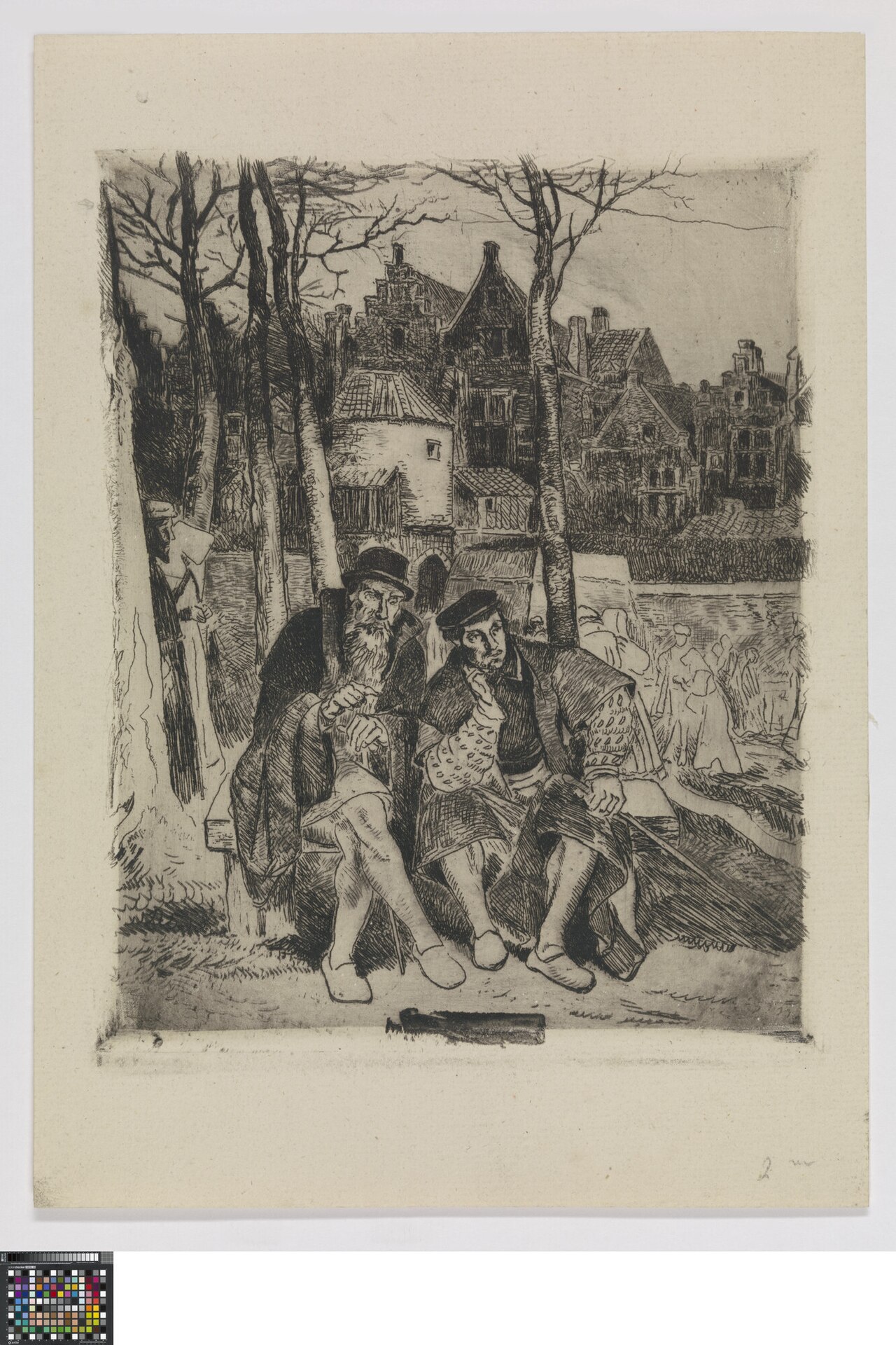 A walk outside the walls by Jan August Hendrik Leys