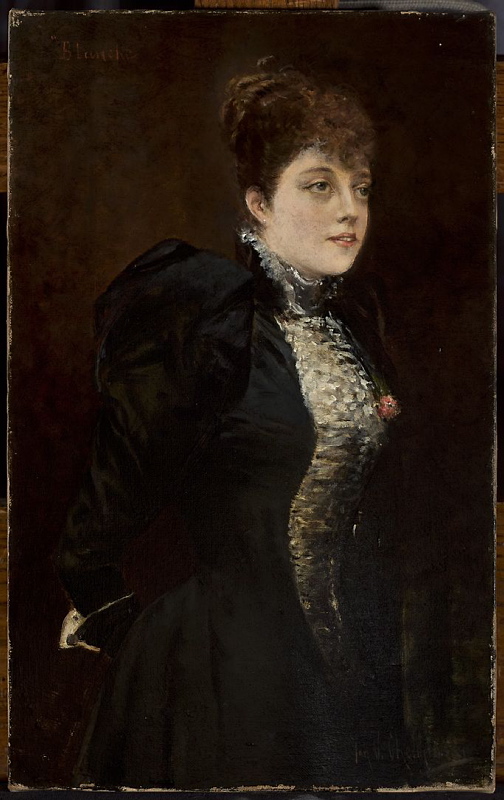 Portrait of a woman by Jan Chełmiński