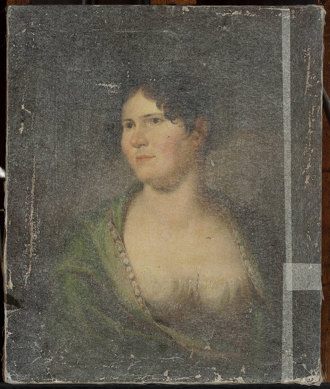 Portrait of a woman in an Empire dress by Jan Damel