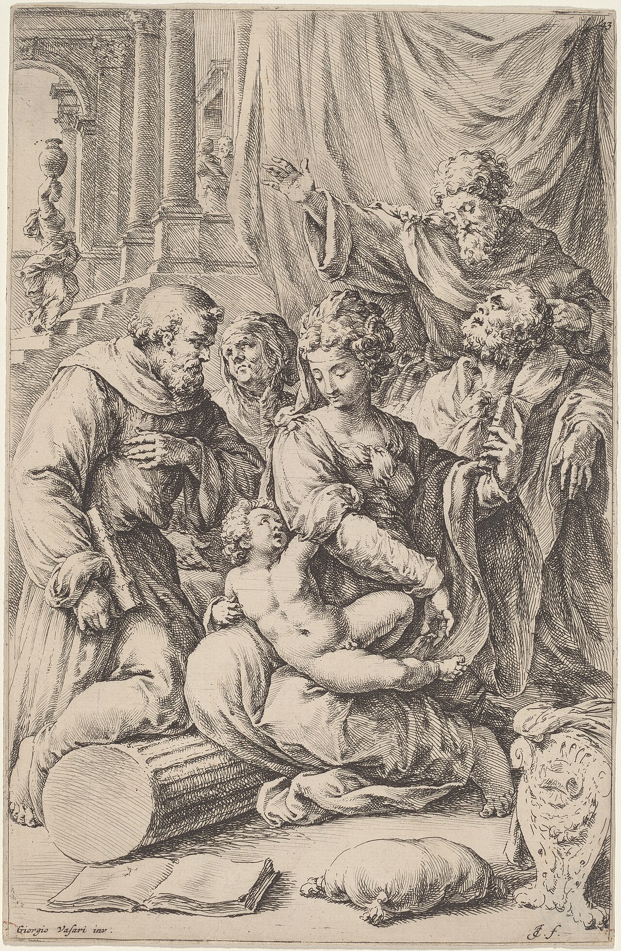 Holy Family with Saints by Jan de Bisschop