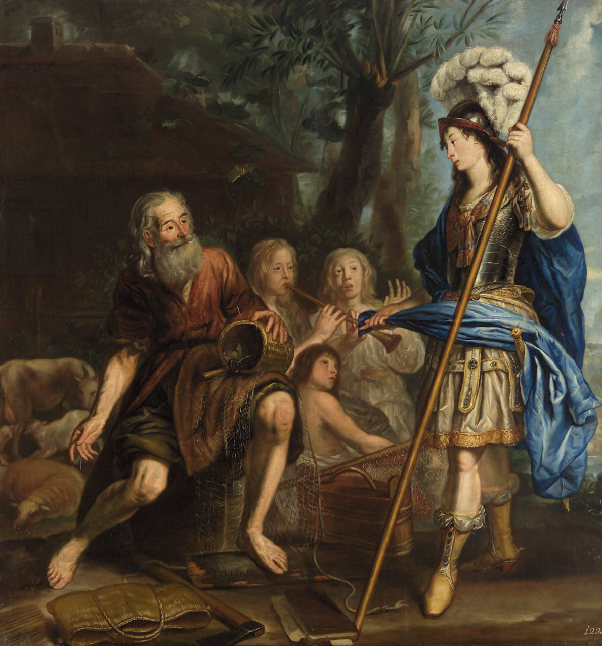 Erminia and the shepherds by Jan de Herdt