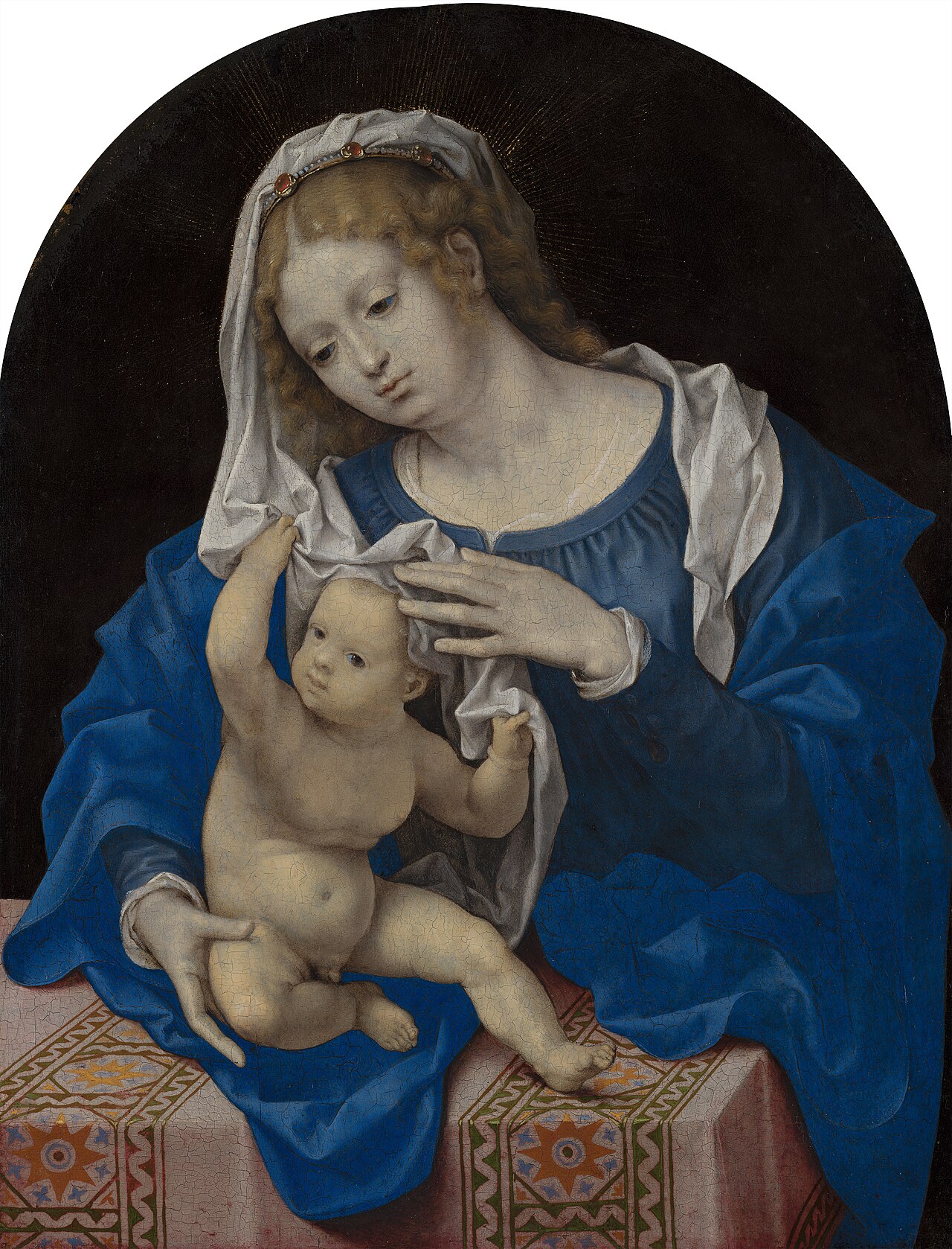 Madonna and Child Playing With the Veil by Jan Gossaert