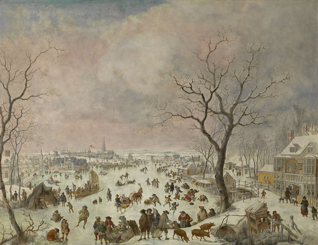 Winter Pleasures on the Ice by Jan Griffier I