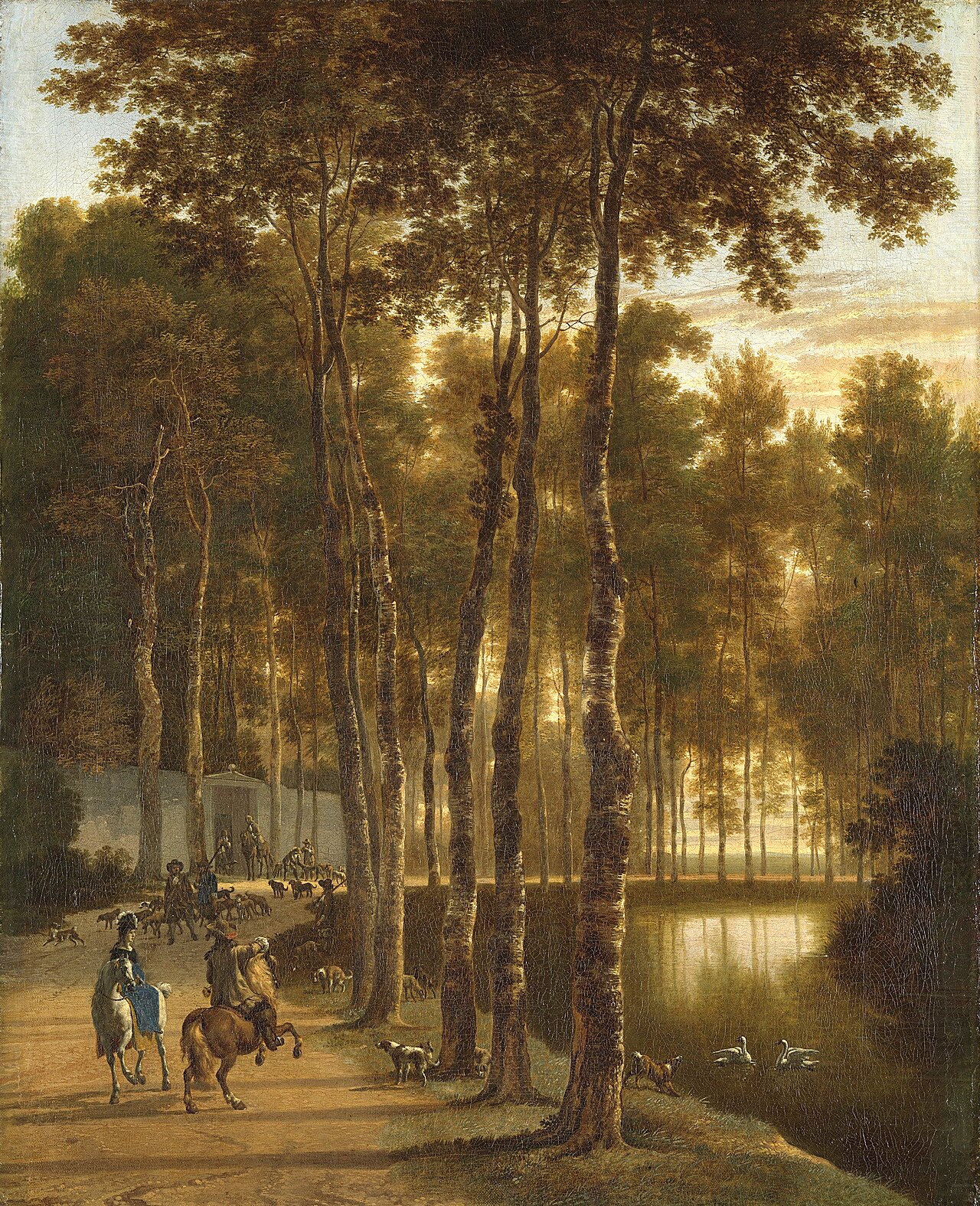 The avenue of birches by Jan Hackaert