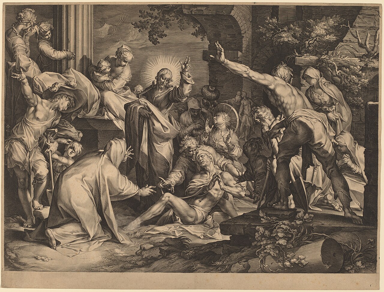 The Raising of Lazarus by Jan Harmensz. Muller