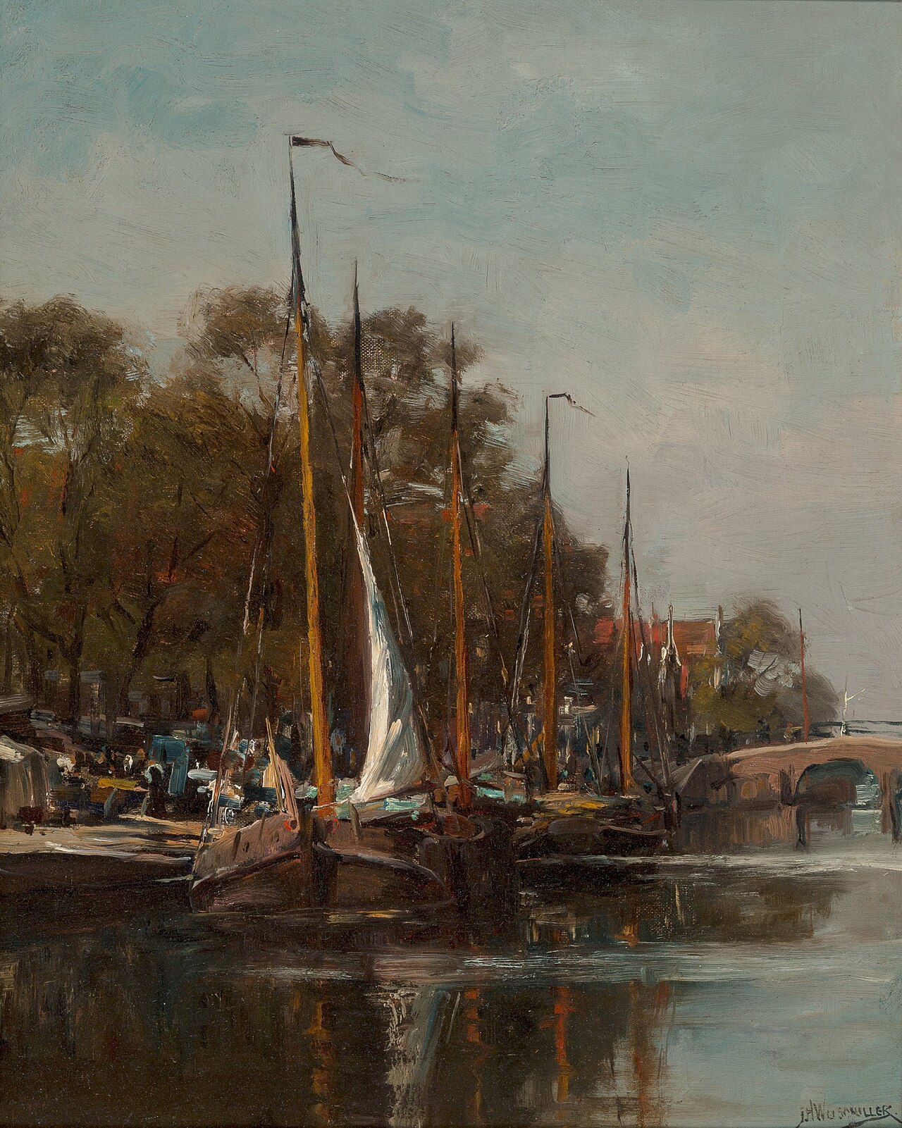 Dutch Sailboat in Summer by Jan Hillebrand Wijsmuller