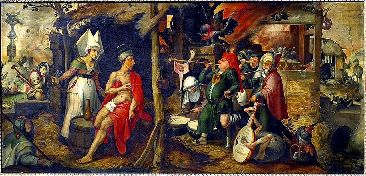 Job, visited on the dunghill by demons, is being berated by his wife by Jan Mandijn