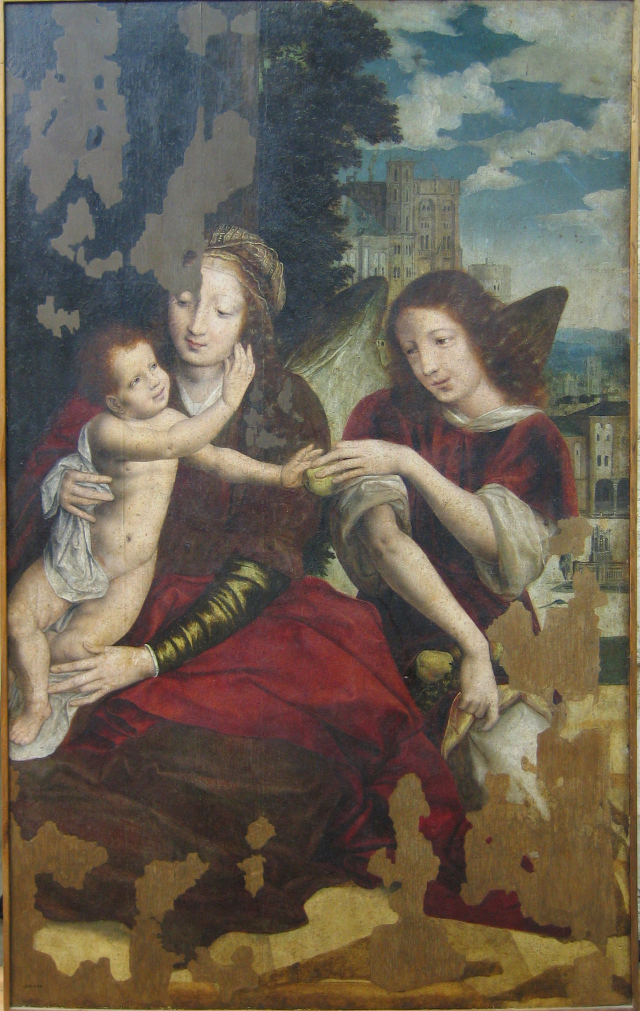 Altarpiece of the Virgin with the child and an angel by Jan Matsys