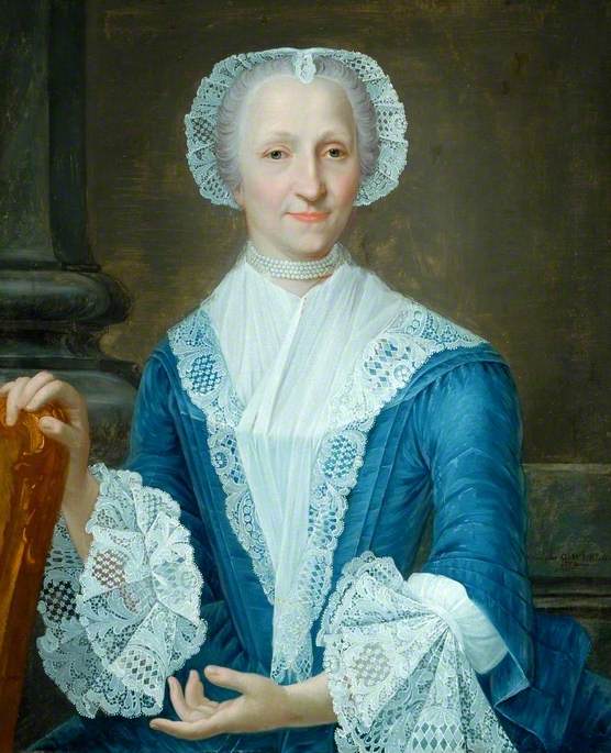 Portrait of a Lady in a Blue Dress by Jan Maurits Quinkhard