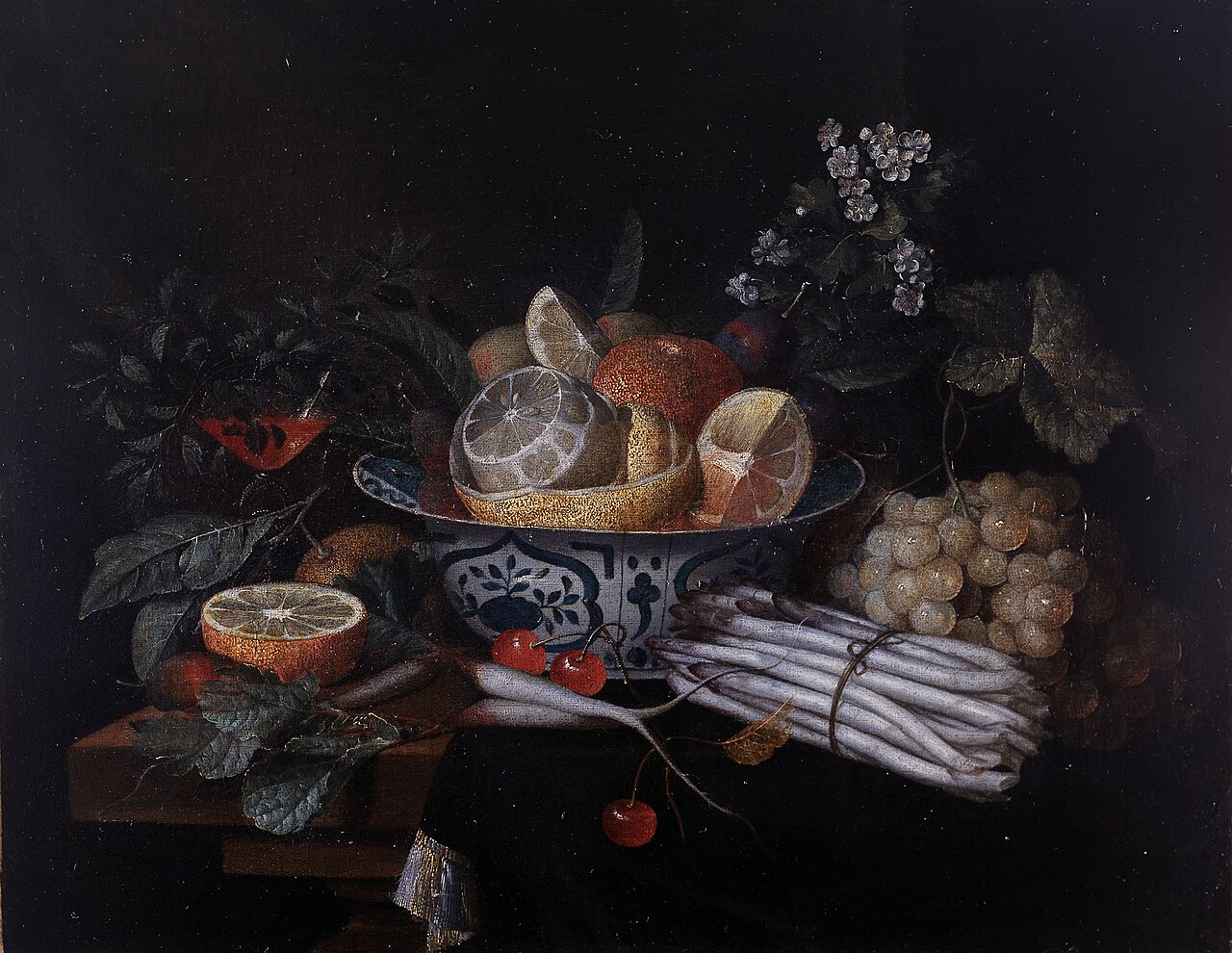 Still life with vegetables and fruits by Jan Pauwel Gillemans the Elder