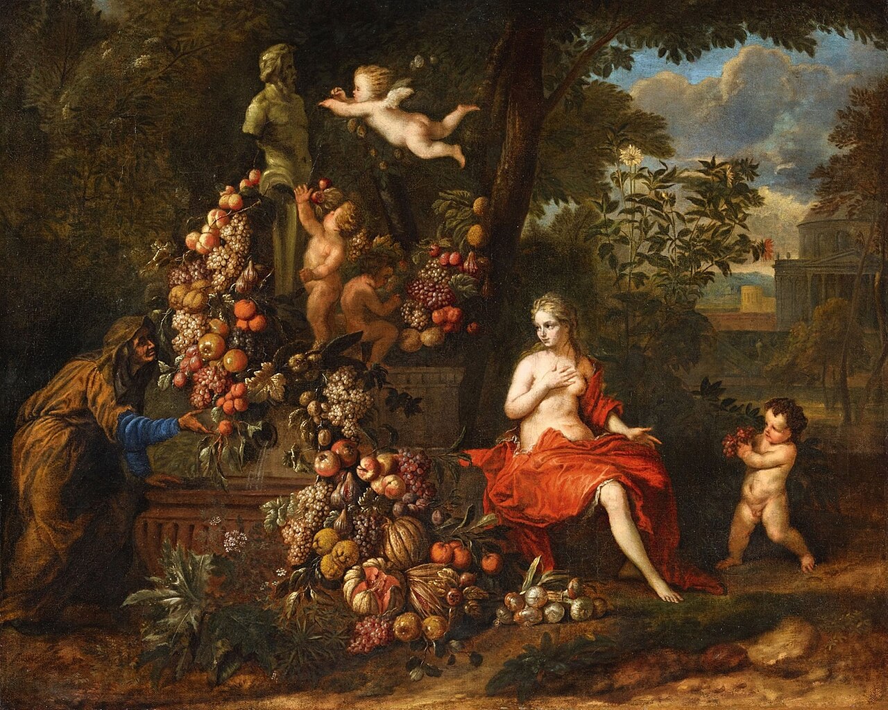 Vertumnus and Pomona, an Allegory of Autumn by Jan Pauwel Gillemans the Younger
