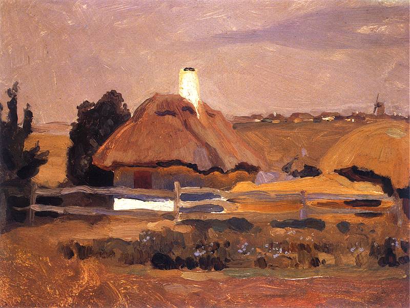 Hut in Popówka at Ukraine by Jan Stanisławski