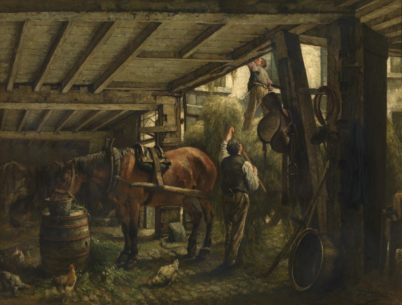 Haycart by Jan Stobbaerts