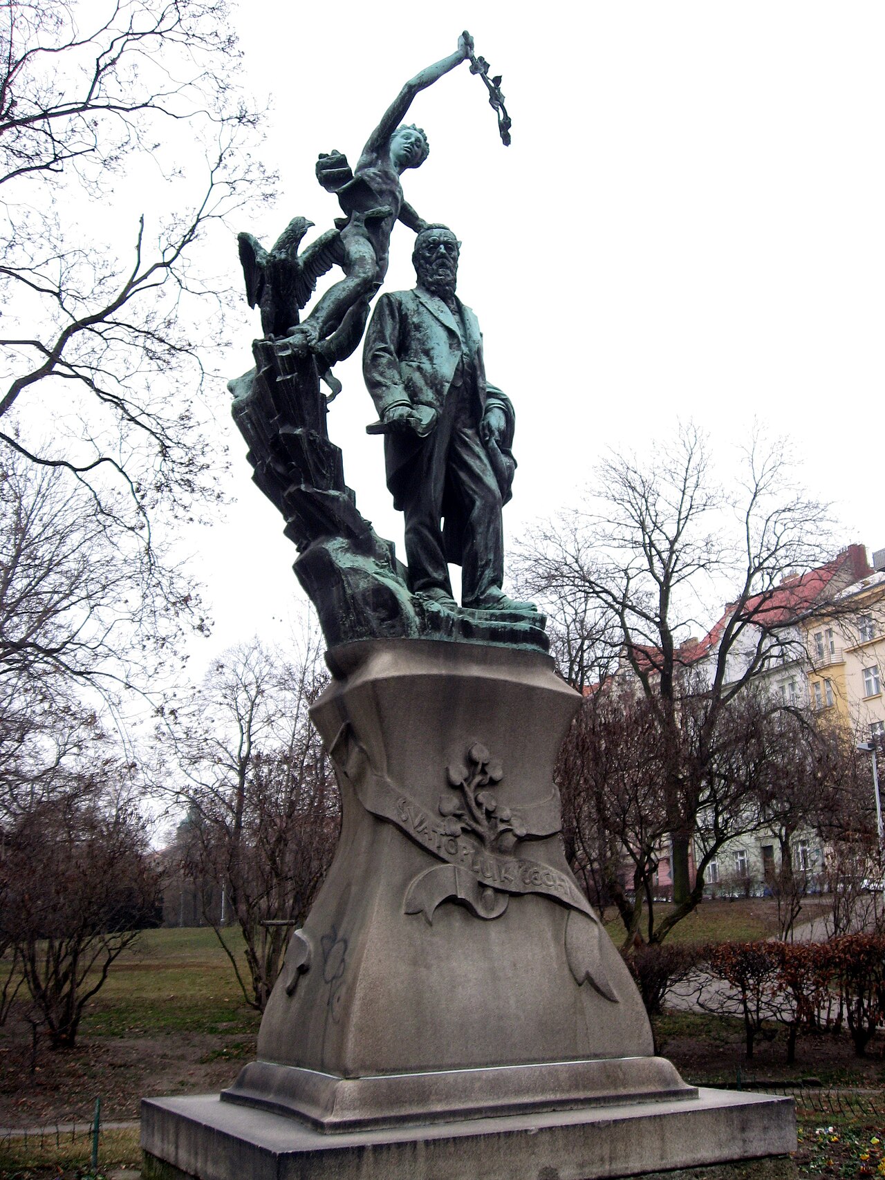 Statue of Svatopluk Čech in Vinohrady by Jan Štursa