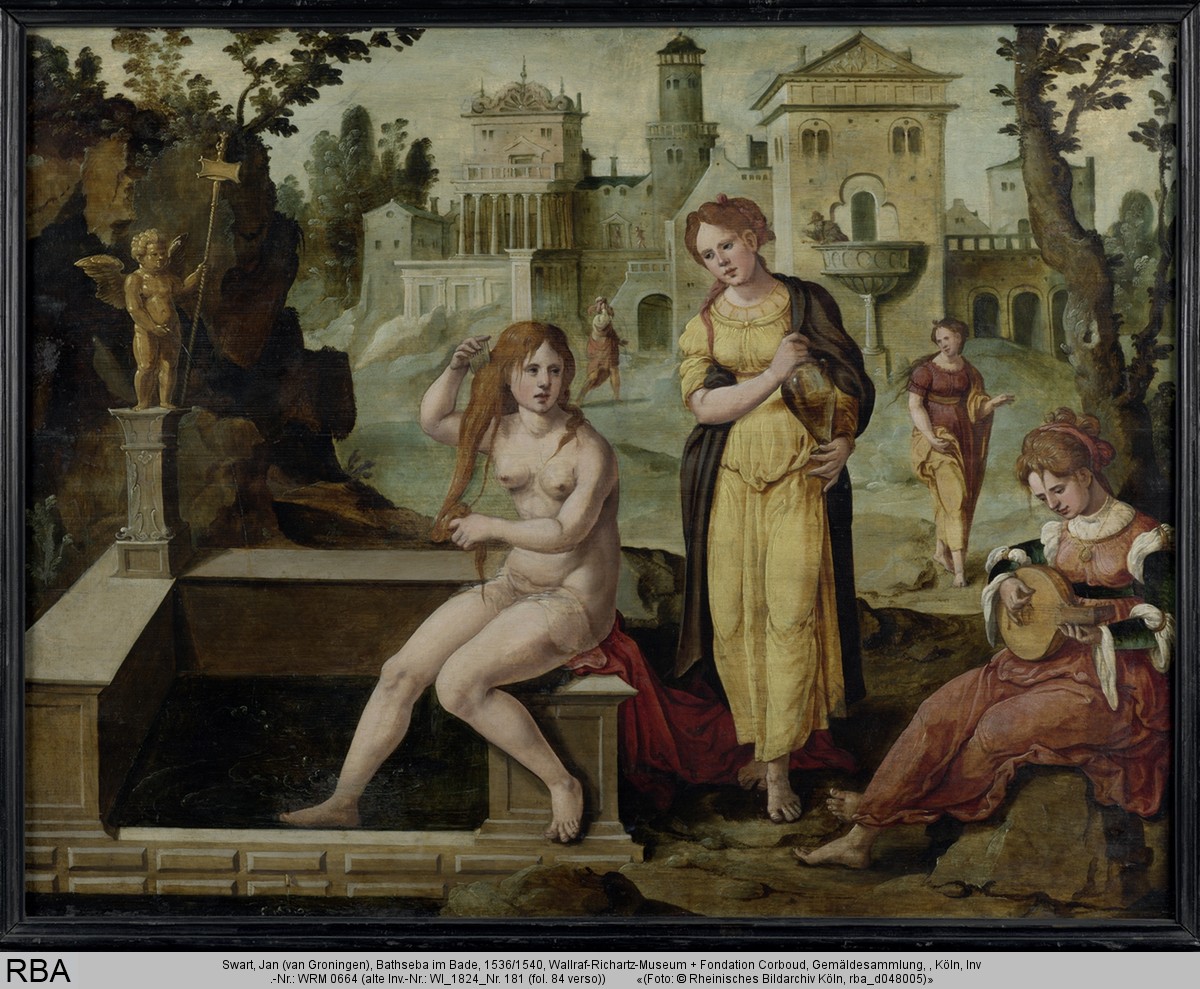 Bathsheba receives an invitation from David (2 Samuel 11:4) by Jan Swart van Groningen