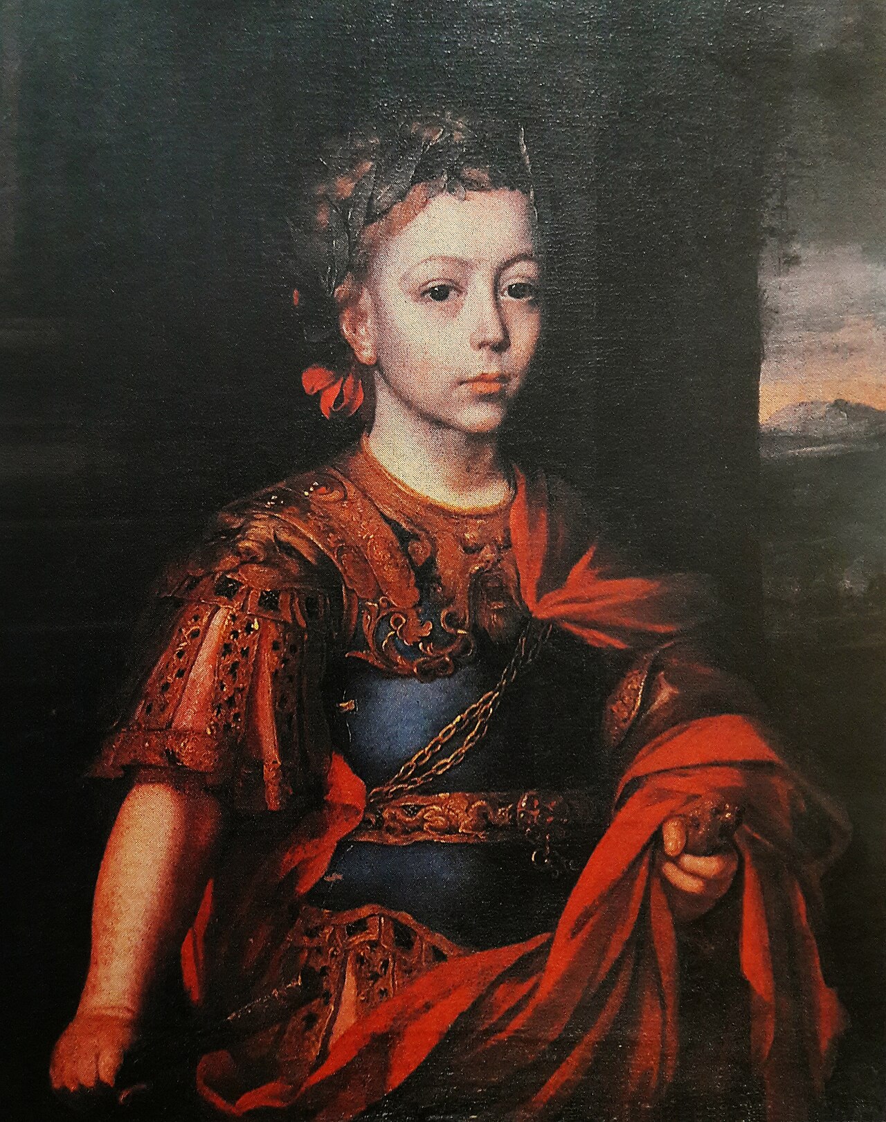 Portrait of Jakub Ludwik Sobieski in a Roman outfit. by Jan Tricius