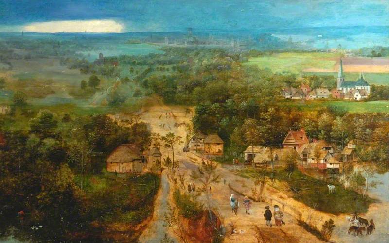 Landscape with the Flight into Egypt by Jan van Amstel