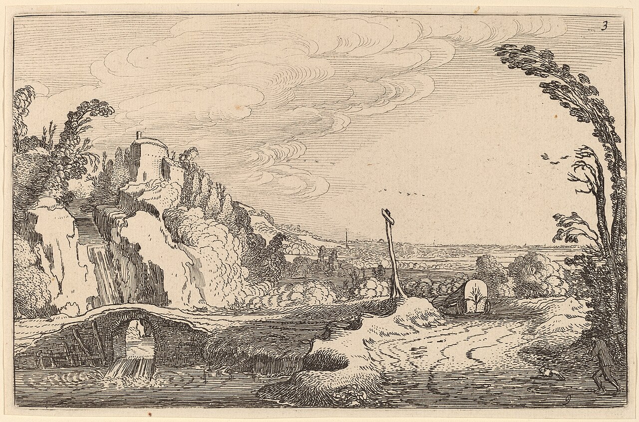 Cascade under a Stone Bridge by Jan van de Velde