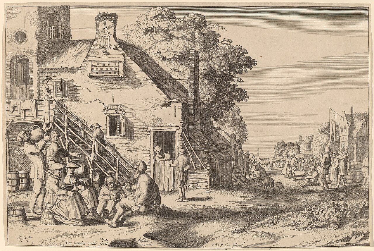 Spring (Village Fair before an Inn) by Jan van de Velde