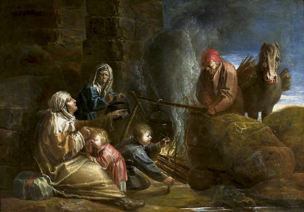 Gypsy encampment. by Jan van der Venne