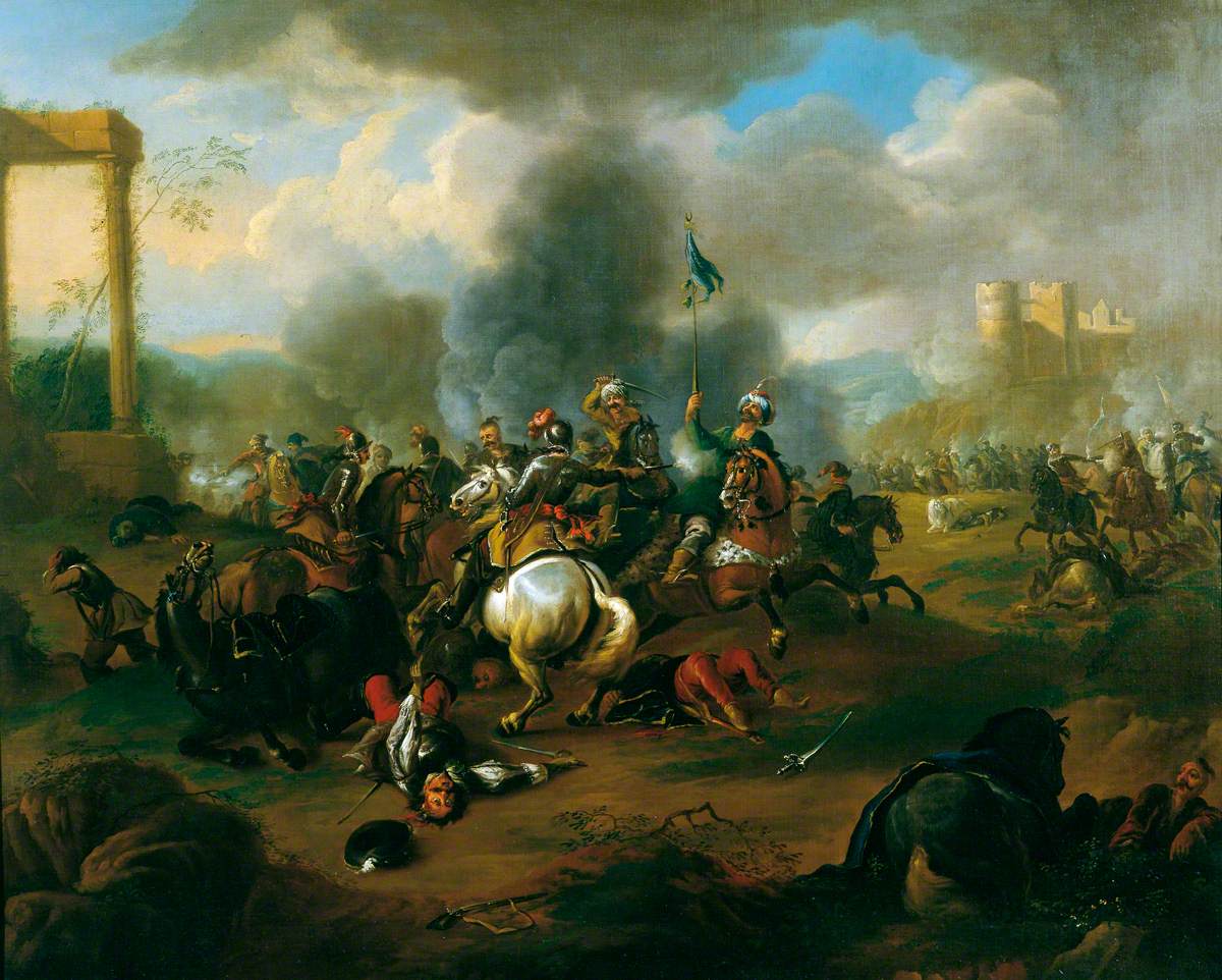 Battle Scene from the Wars of the Ottoman Empire in Europe by Jan van Huchtenburgh