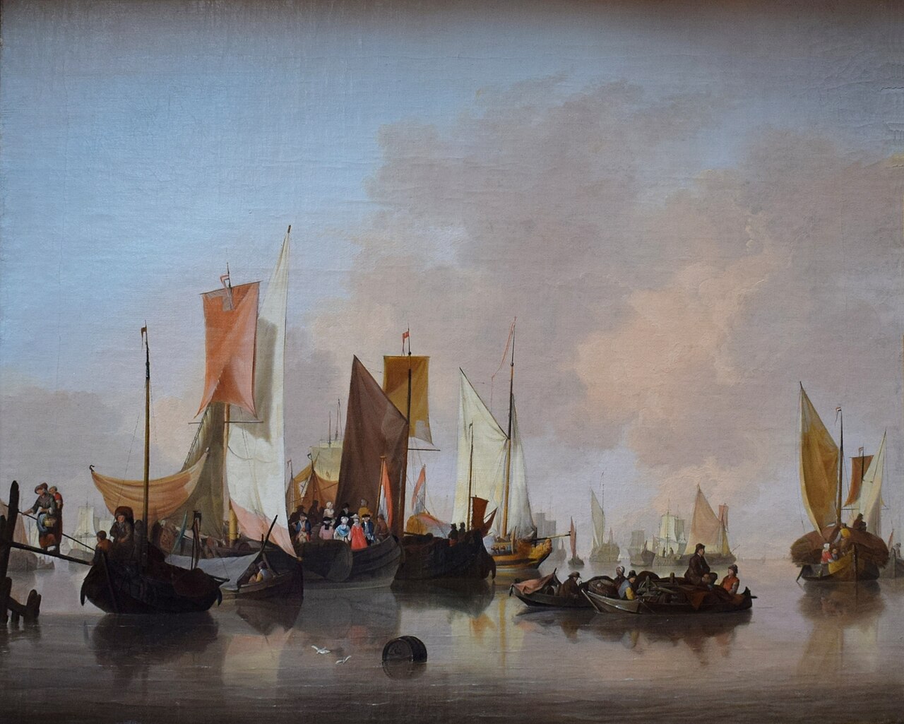 Dutch Vessels in a Calm Water by Jan van Os