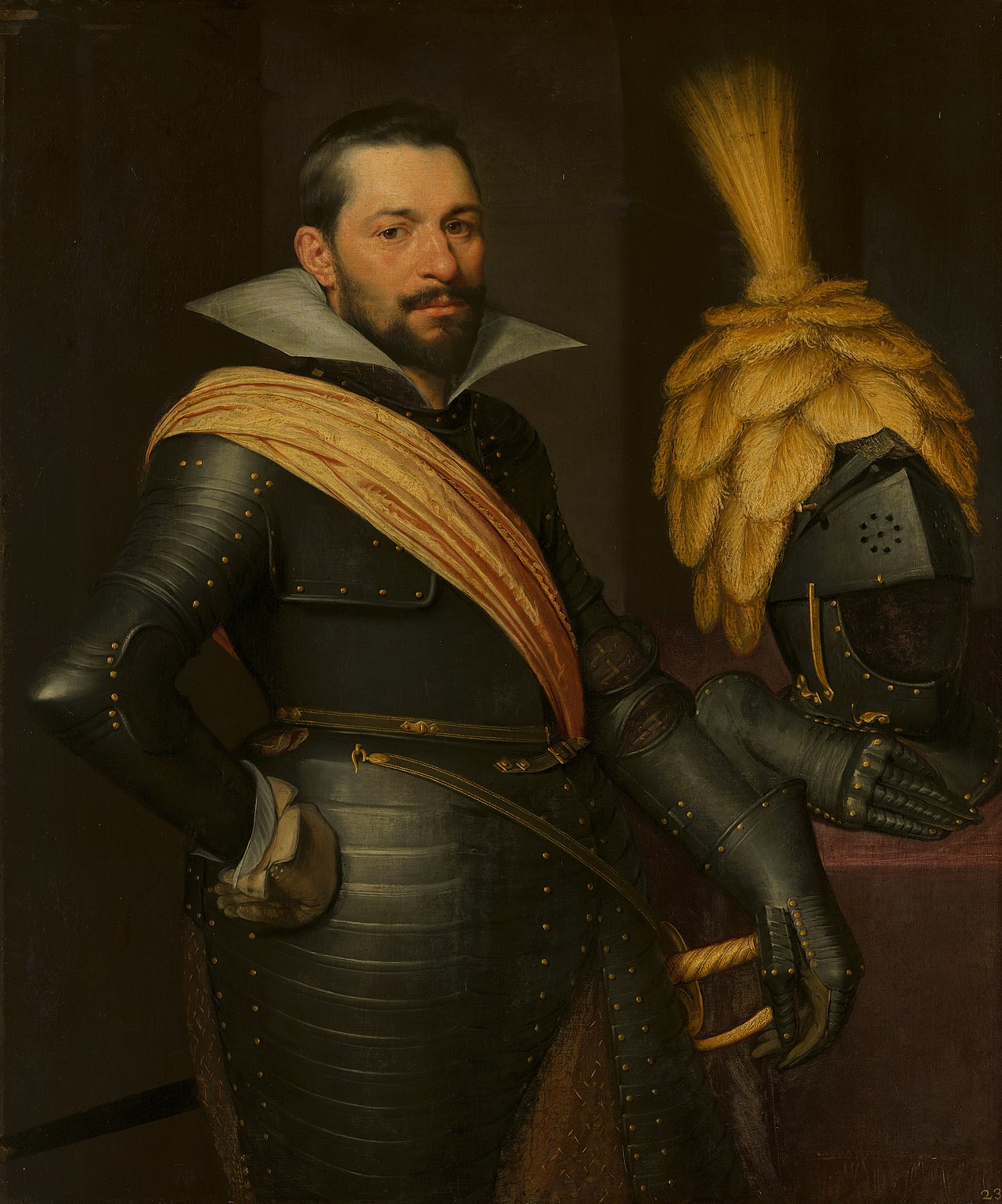 Portrait of an officer, possibly Gaspard de Coligny (1584-1646) by Jan van Ravesteyn