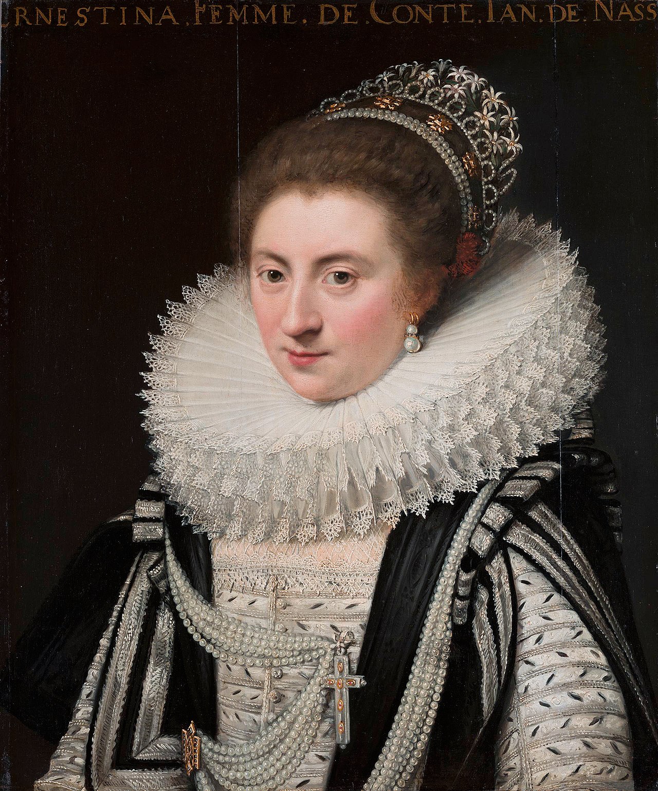 Portrait of Ernestine Yolande (1594-1663), Princess of Ligne by Jan van Ravesteyn
