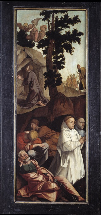 Christ in the garden of Gethsemane and two Carthusian donors by Jan van Scorel