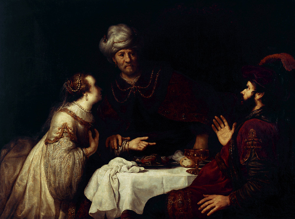 Esther and Haman before Ahasuerus by Jan Victors