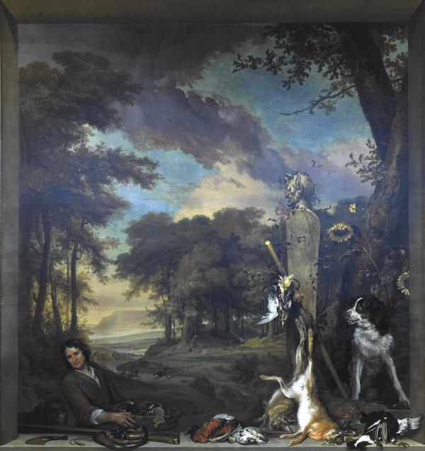 Landscape with Huntsman and Dead Game by Jan Weenix