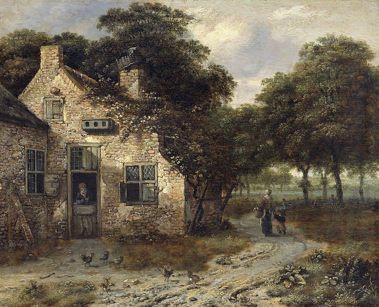 A peasant cottage by Jan Wijnants