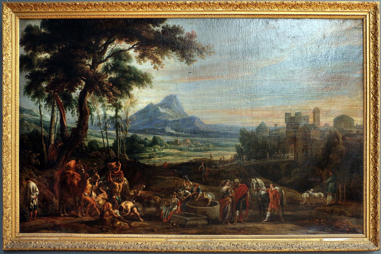 Rebekah and Eliezer at the well (Genesis 24:18-19) by Jan Wildens