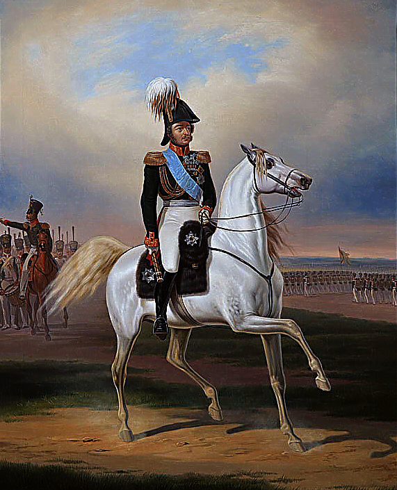Equestrian portrait of Mr. Paskiewicz by January Suchodolski