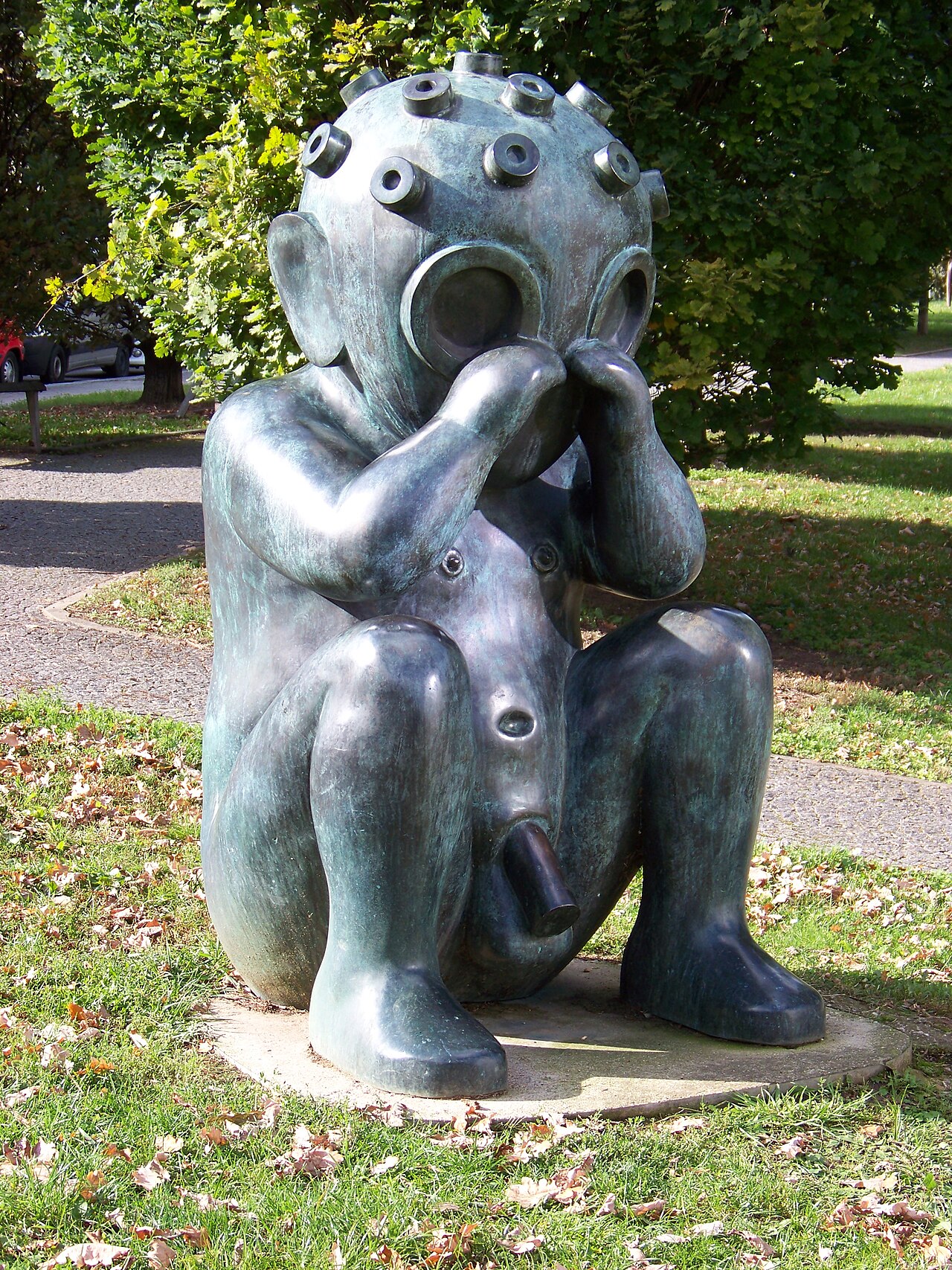 statue of Little Martian by Jaroslav Róna