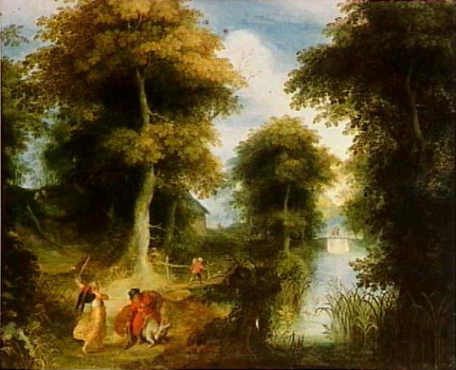 Landscape with Balaam and his ass by Jasper van der Lanen