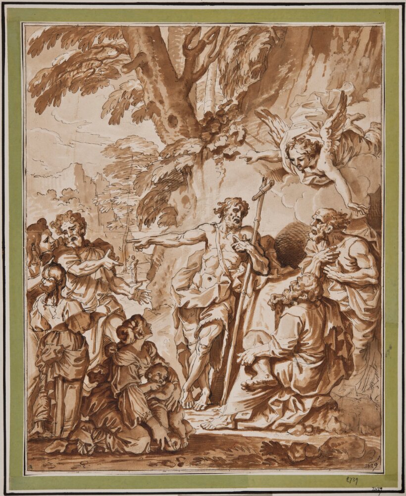 Johannes Döparen predikar i öknen by Jean-Baptiste Corneille