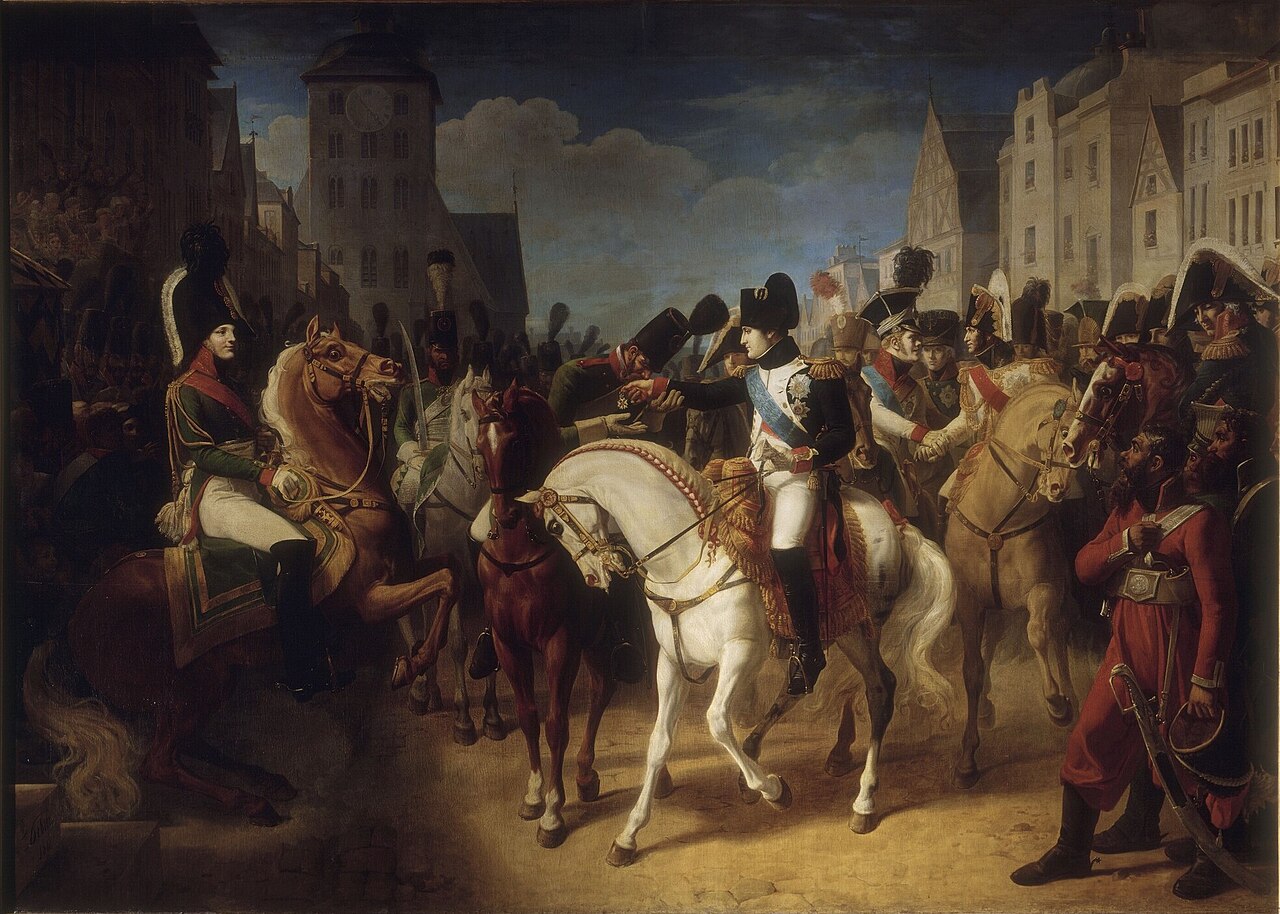 Napoleon I decorated a soldier of the Russian army in Tilsitt with the cross of the Legion of Honor by Jean-Baptiste Debret