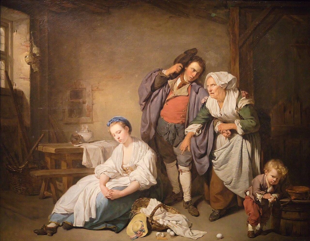 Broken Eggs by Jean-Baptiste Greuze