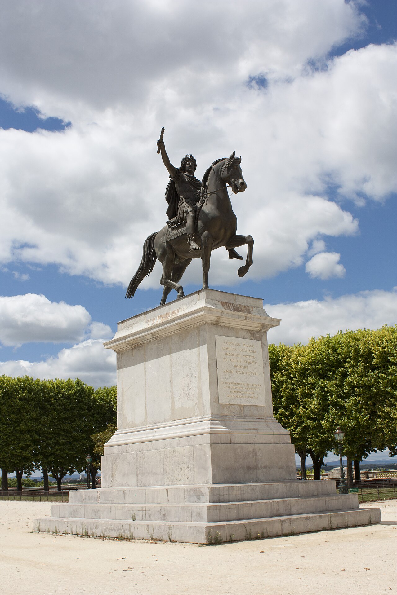 equestrian statue of Louis XIV by Jean Baptiste Joseph Debay