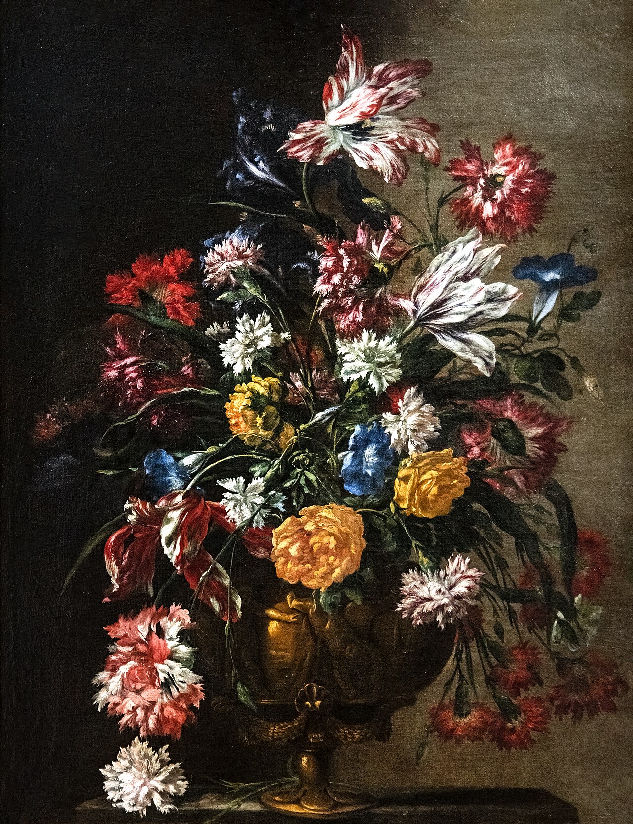 Flowers in a vase by Jean-Baptiste Monnoyer