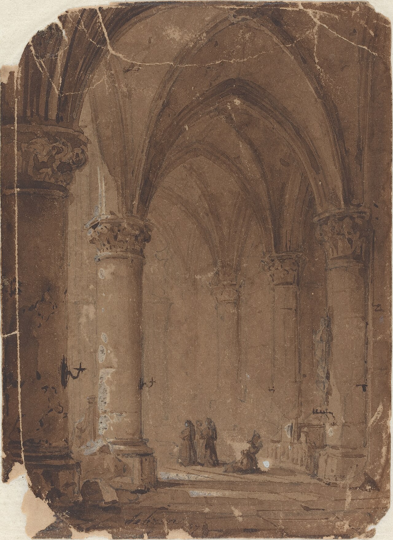 Monks in a Cathedral by Jean-Baptiste-Pierre Le Brun