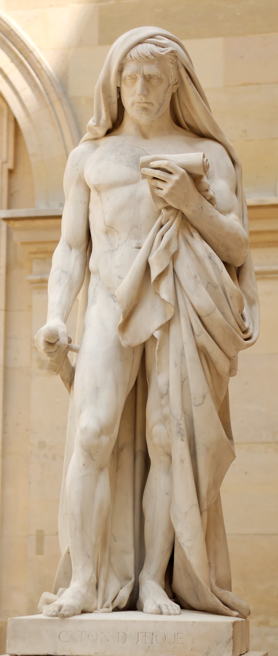 Cato of Utica reading the Phaedo before committing suicide by Jean-Baptiste Roman