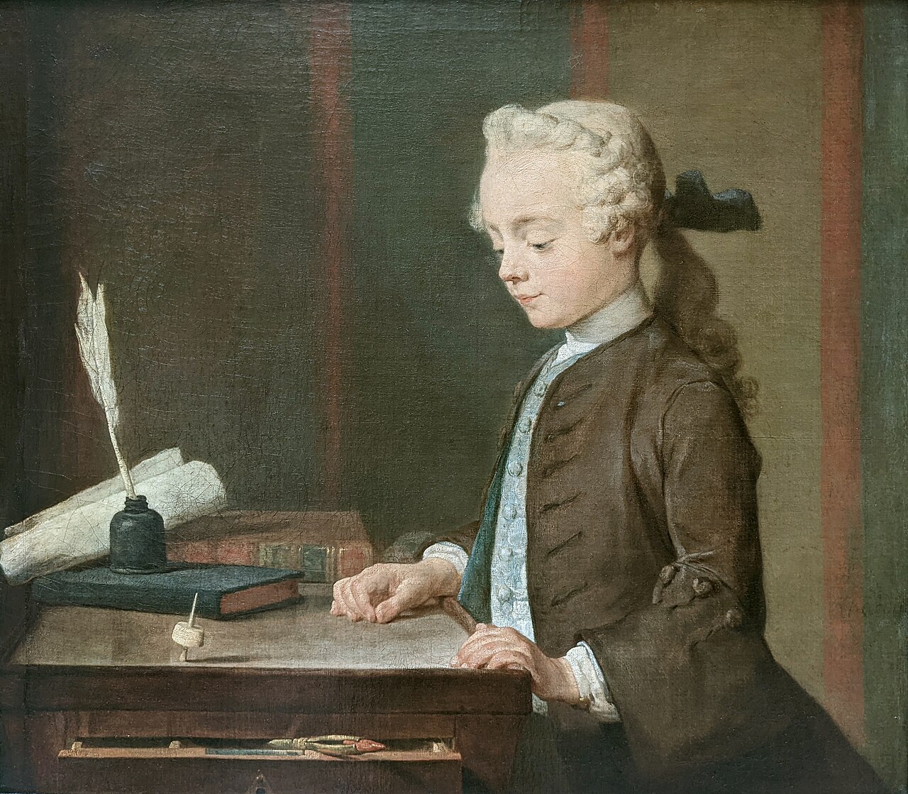 Boy with a Spinning-Top by Jean-Baptiste-Siméon Chardin