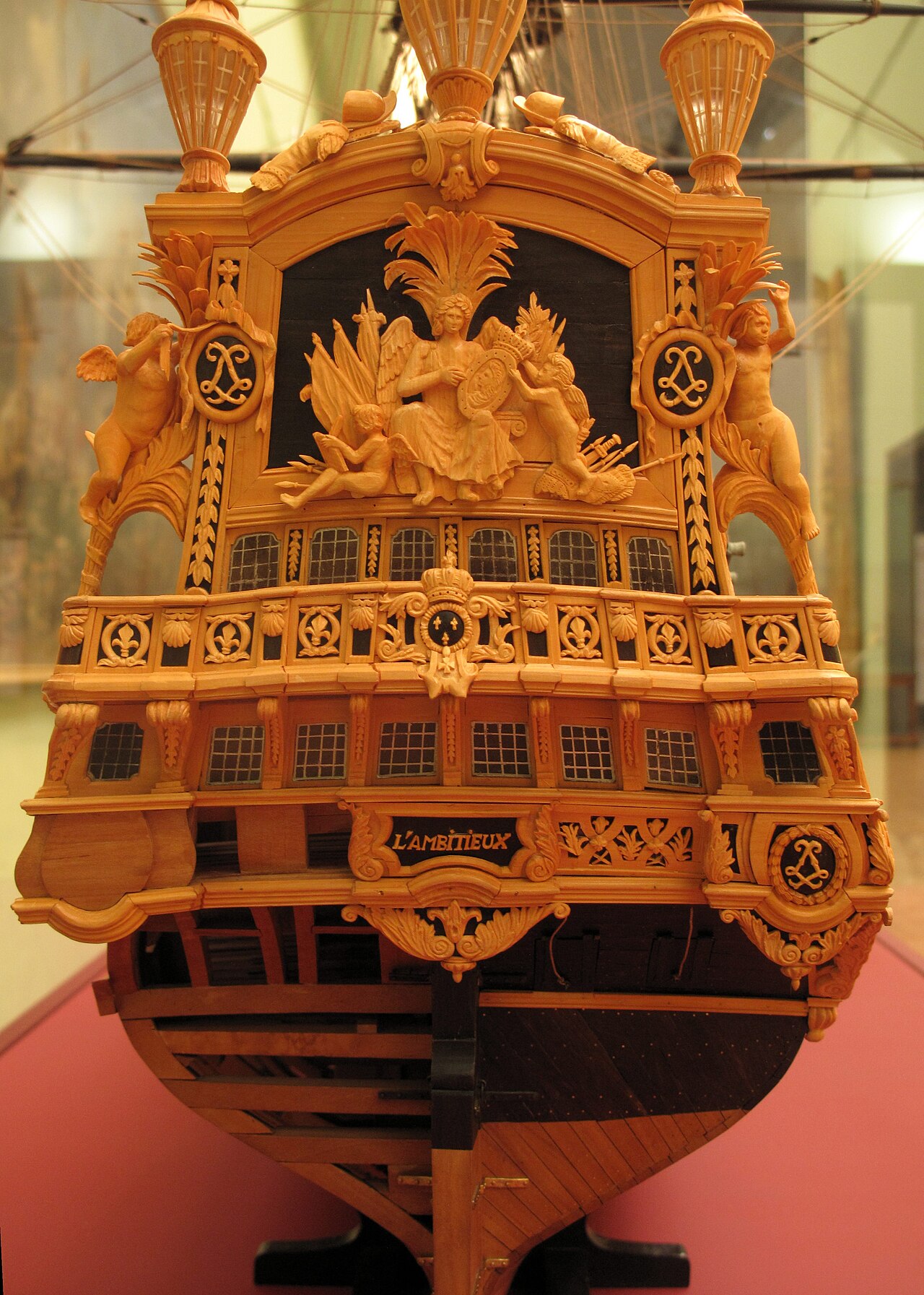 1/48th-scale model of ''Ambitieux'', unbuilt project by Jean Bérain the Elder