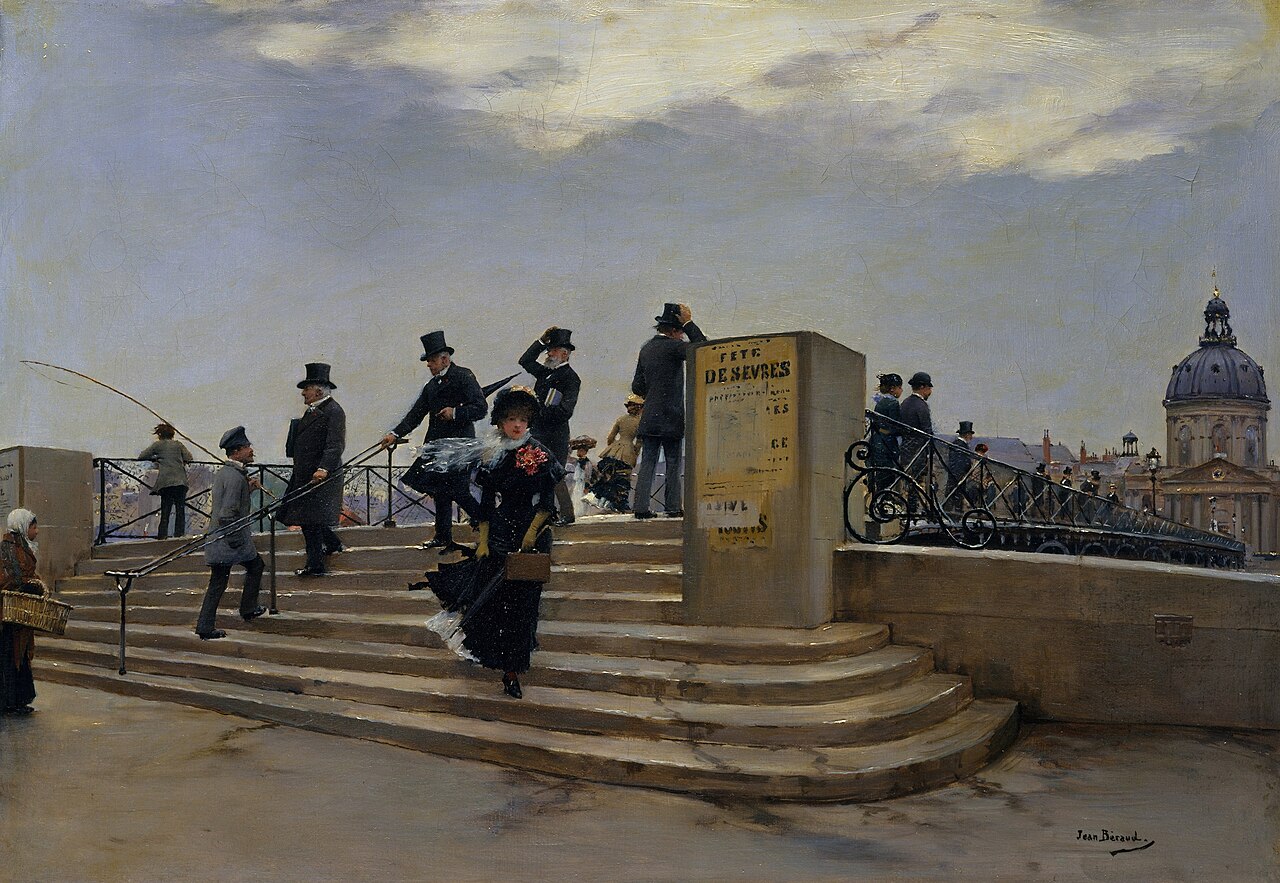 A Windy Day on the Pont des Arts by Jean Béraud