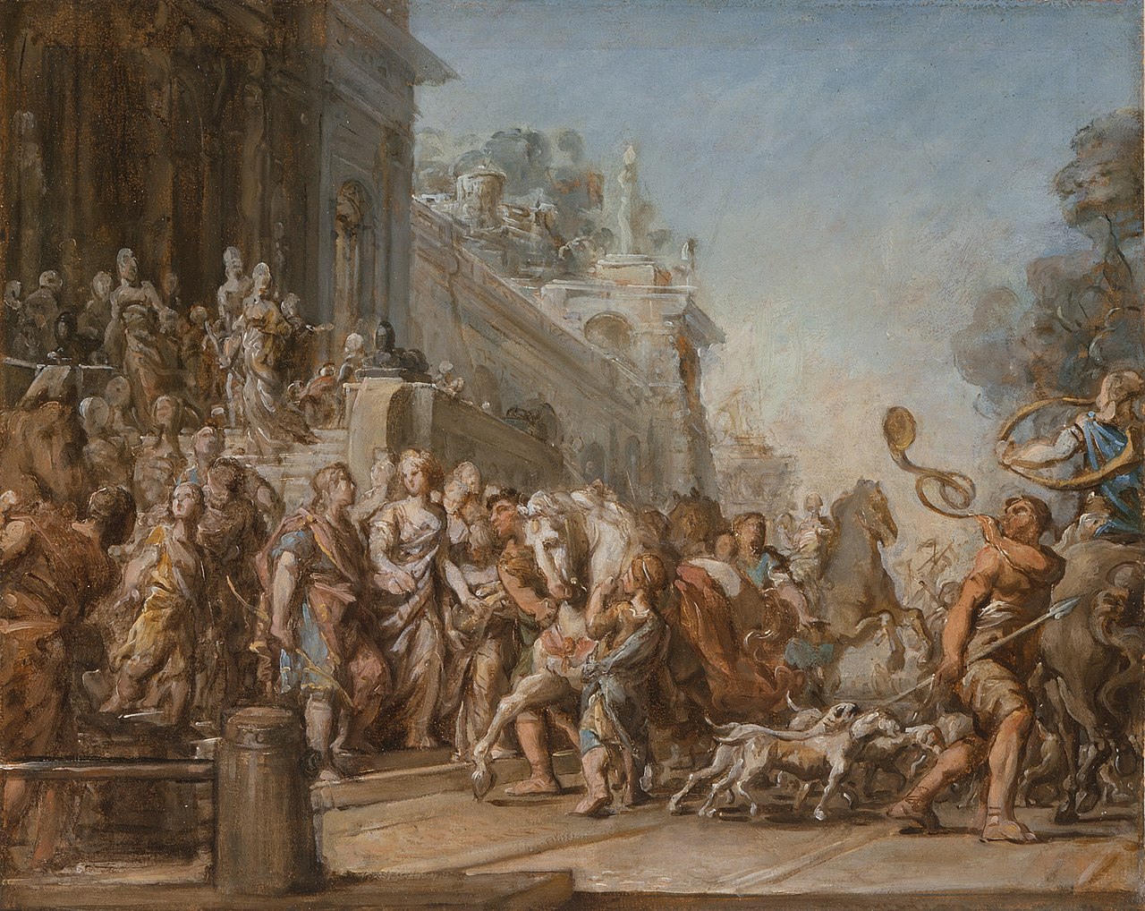 The Departure of Dido and Aeneas for the Hunt by Jean-Bernard Restout
