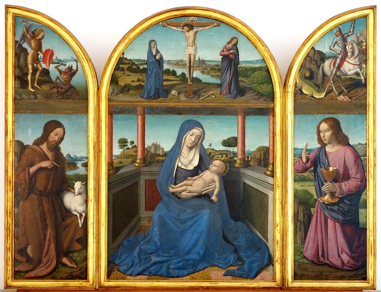 Madonna with Child and saints by Jean Bourdichon